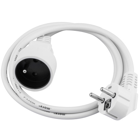 Stromverlängerungskabel Steckdose mit Erdung 1,5 m 3 x 1mm 13 A weiß ECOLIGHT