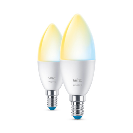 2x LED-Glühbirne E14 C37 4.9W = 40W 2200-6500K SMART WiFi WiZ