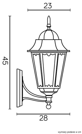 Outdoor Gartenleuchte Wandleuchte LED Retro Classic II K 3012/1/DH g E27 Su-Ma