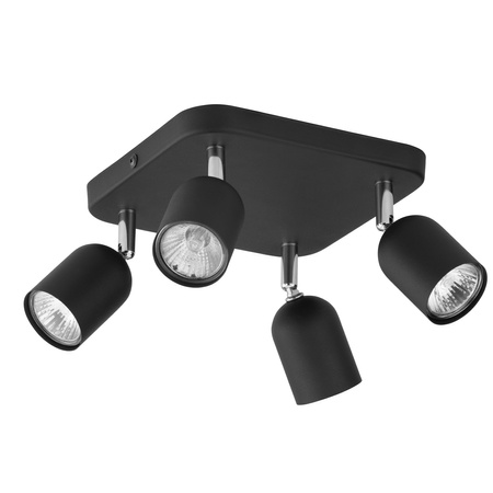 TOP BLACK Spot Schwarze und silberne klassische 4xGU10 Deckenleuchte 4418 TK Lighting