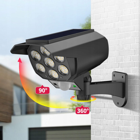 LED Solarlampe Fake Kamera Outdoor Garten Bewegungsmelder + Fernbedienung