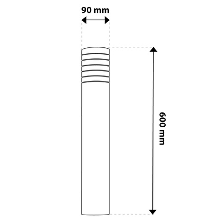 Gartenleuchte E27, Außenstehleuchte Pollerleuchte 60cm RINGO LUMILED
