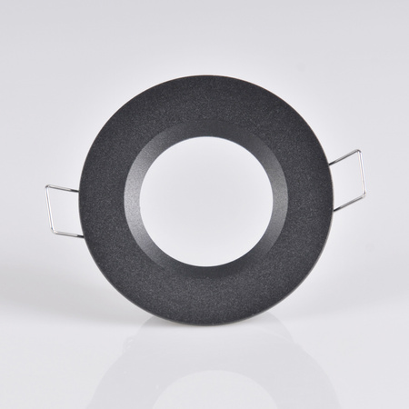Runde mattschwarze Einbauleuchte BORAS Eyelet MR16 IP44 GOLDLUX (Polux)
