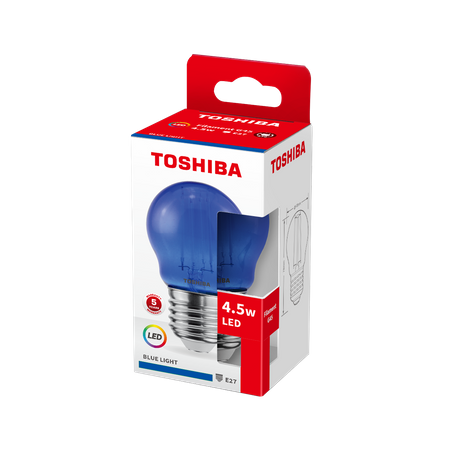 LED-Glühbirne E27 G45 4.5W = 40W Blauer Glühfaden TOSHIBA