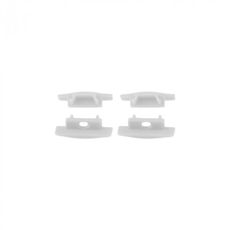 Aluminiumprofil für LED-Streifen eloxiert Einbau 2m mit mattiertem Lampenschirm und Ecolight-Endkappen