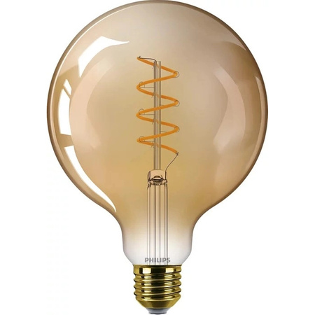 Globe E27 G125 LED Lampen 5,5 W = 40 W, 470 lm, 2200 K, warmes Filament, bernsteinfarben, PHILIPS, dimmbar