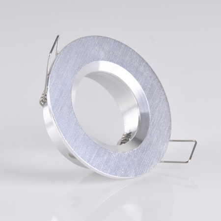 Runde silber gebürstete Einbauleuchte BORAS Eyelet MR16 IP44 GOLDLUX (Polux)