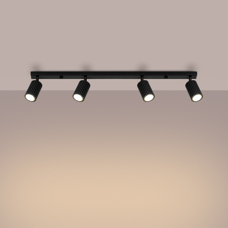 Tuba Spot Reflektor Deckenleuchte 4x GU10 Schwarz Carbon Deep Space SL.1584 Sollux