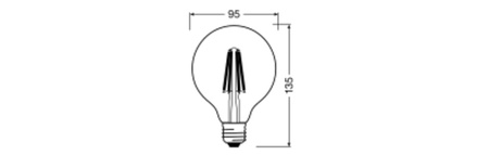 LED-Lampe G95 Sphere E27 11W = 100W 1521lm 4000K Neutral CRI90 300° Filament Dimmbar SUPERSTAR PLUS CLASSIC Osram