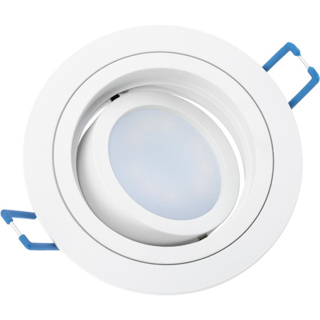 Einbaustrahler GU10, MR16 HALOGEN Runde beweglich Weiß CASSIO+LED Lampen GU10, 6W=60W 580lm neutral LUMILED