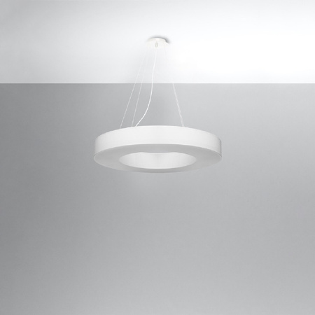 SATURNO SLIM LED-Pendelleuchte 6xE27 Kronleuchter 70cm Weiß SOLLUX