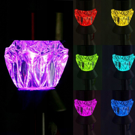 LED-Solar-Gartenlampe eingebettetes CRYSTAL RGB