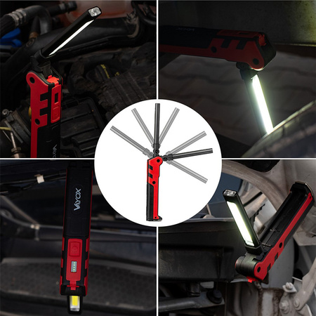 Wiederaufladbare Werkstatt-Taschenlampe Klappbarer Magnet COB + LED 140lm + 360lm VA0104 Vayox