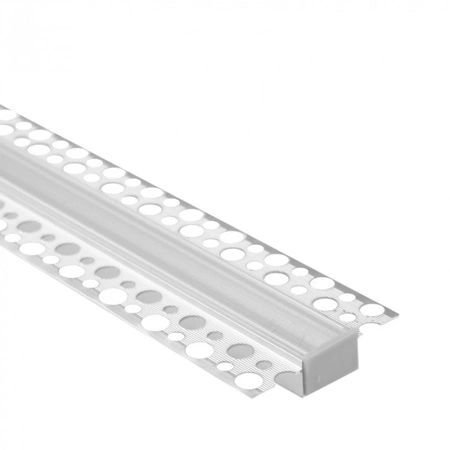 Aluminium-LED-Profil für Gipskarton REGIPS breit bündig eloxiert 1m mit transparentem Diffusor für LED-Streifen + Kappen Ecolight GPS-Serie