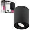 Aufputz-Halogenröhren-Reflektor Spot GU10 rund beweglich schwarz gemastert