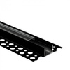 Aluminium LED-Profil für Gipskartonplatten REGIPS Fliesenunterprofil Schwarz 1m mit transparentem Diffusor für LED-Streifen + Endkappen GN Ecolight Serie