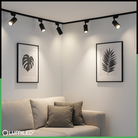 2m Stromschiene + 6x Schienenstrahler GU10 Schwarz SAGI LUMILED