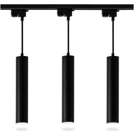 Lichtschienen-Set 1m + 3x Soplo GU10 schwarz LUMILED Stromschienenstrahler