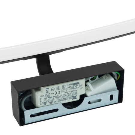 Lampe über dem Spiegel LED Wandleuchte Badezimmer IP44 12W Schwarz 50cm TERRA