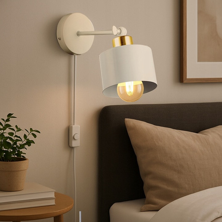 Wandleuchte Spotlight Wandleuchte E27 Moving White Gold Elza Masterled