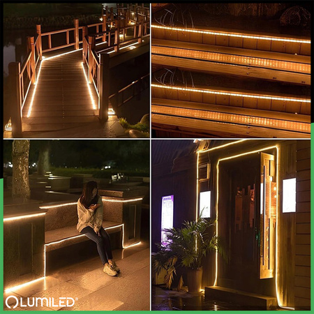 LED-Solarbänder 150x LED AVERO 3000K Warm IP44 5m LUMILED