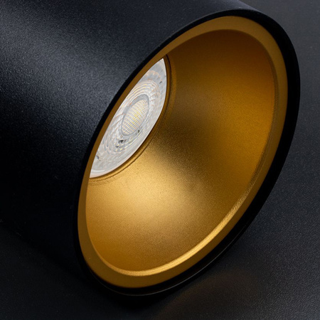 Aufputz-Halogenleuchte Aluminium SPOT TUBA für LED GU10 Schwarz - Gold