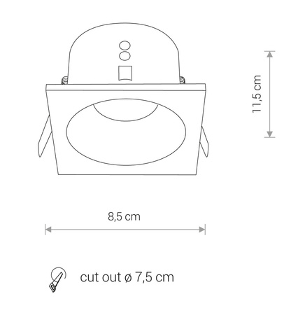 LED-Deckeneinbauleuchte für Badezimmer DELTA 8370 GU10 IP20/IP54 Schwarz Nowodvorski