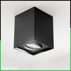 Halogen-Aufbauleuchte GU10, Aufbauspot 115mm beweglich Quadrat Tube Schwarz AMAT-L LUMILED