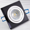 HALOGEN Einbaustrahler, beweglich Quadrat Glas Schwarz ARIAN + GU10 LED 6W 4000K LUMILED