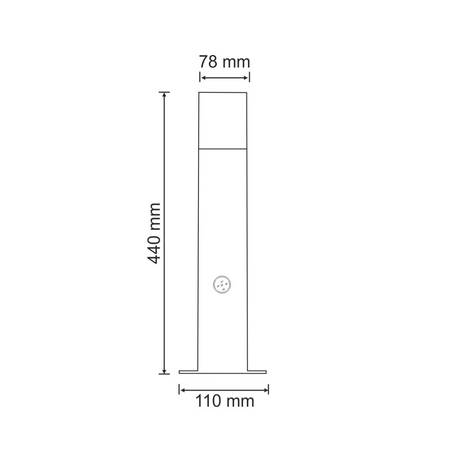 LED-Gartenlampe E27 NEW YORK TUBA Mast 44cm mit Sensor - GOLDLUX (Polux)