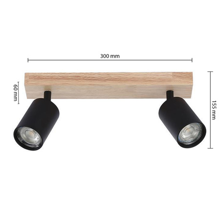 Spot Tuba Deckenleuchte Reflektor Halogenleuchte 2x GU10 Moving Black Brown Dabi Masterled