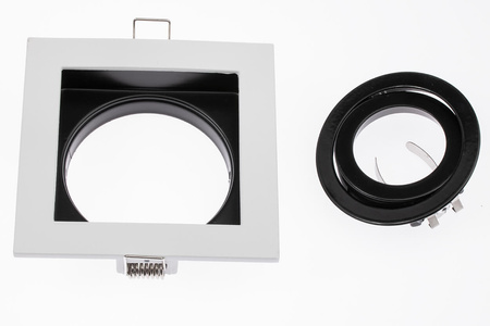 Einbaustrahler GU10, Einbauspot HALOGEN Quadrat beweglich Weiß GEMINUS LUMILED