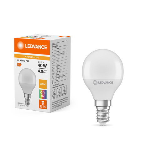 LED Lampen P45 E14 4.9W = 40W 470lm 2700K Warmweiß LEDVANCE