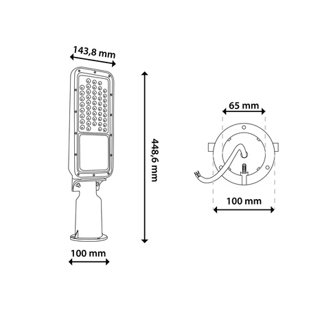 LED-Straßenlampe 100W, Industrielle Straßenleuchte 14000lm 4000K IP65 Advanced Lighting Series LUMILED