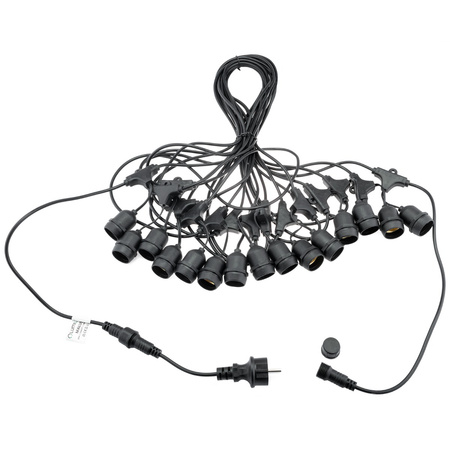 LED Außen-Lichterkette 15x E27, Garten Lichterkette 15m MALUS LUMILED
