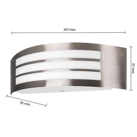 Gartenwandleuchte Erhöhung Außenleuchte E27 INOX IP44 DORIS