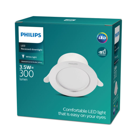 LED-Paneel LED-Einbauleuchte DIAMOND CUT 4.5W 4000K 10.5cm Rund Downlight PHILIPS