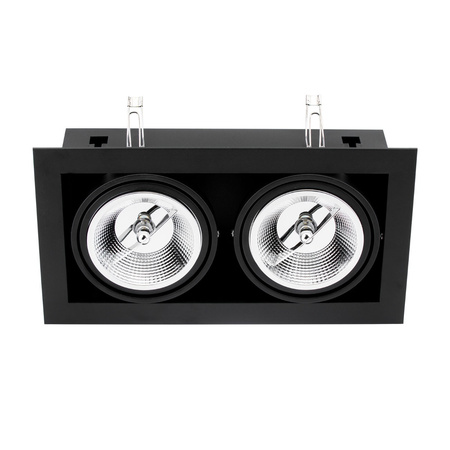 Unterputz-Halogen-Bewegliche Leuchte 2xGU10 ES111 Rechteckig Schwarz