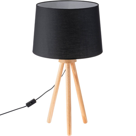 Stehlampe Tischlampe E27, Tripod mit Schirm Schwarz Höhenverstellbar CLARA LUMILED