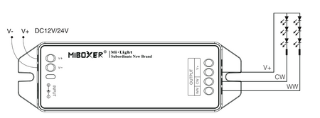 CCT 12/24V 12A Mi-Light Wi-Fi LED-Streifen-Controller – FUT035M