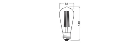 Dekorative LED-Glühbirne ST64 Edison E27 8.8W = 60W 806lm 2200K Warm 320° Filament Dimmbar Vintage 1906 Osram