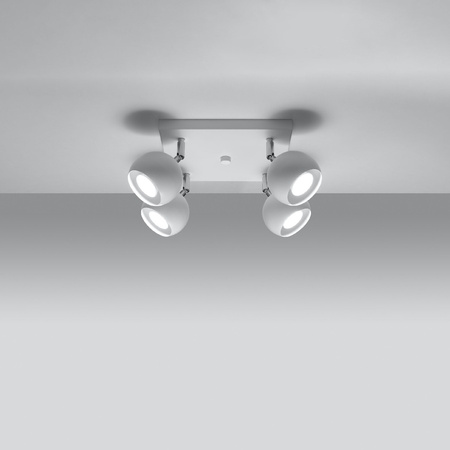 OCULARE Deckenleuchte 4xGU10 Reflektor Halogen Leuchte Beweglich 25x25 Weiß SOLLUX