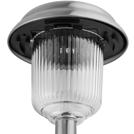 LED SOLAR Gartenlampe Chrom 6000K kaltweiß 41cm