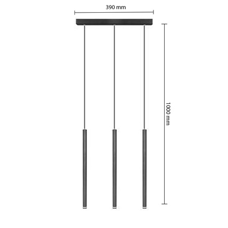 Masterled Deckenleuchte 3x G9 Schwarz Matt Piero Pendelleuchte