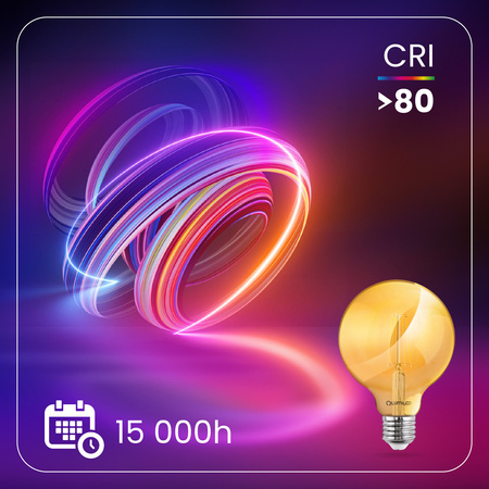 3x LED-Lampe E27 Sphere G95 6W = 50W 660lm 2000K Warm 360° BURSHINE FILAMENT LUMILED