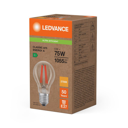 LED-Lampe E27 A60 5W = 75W 1055lm 2700K Warm 300° Ledvance