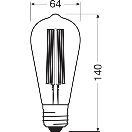 Dekorative Leuchtmittel E27 ST64 5,8W = 40W 470lm 2200K Warm 320° Filament dimmbar OSRAM Vintage 1906
