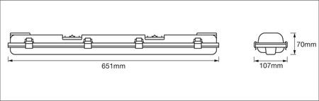 LED Linienlampe 2 xG13 7W 1300lm 4000K neutral 65cm hermetisch IP65 SUBMARINE LEDVANCE