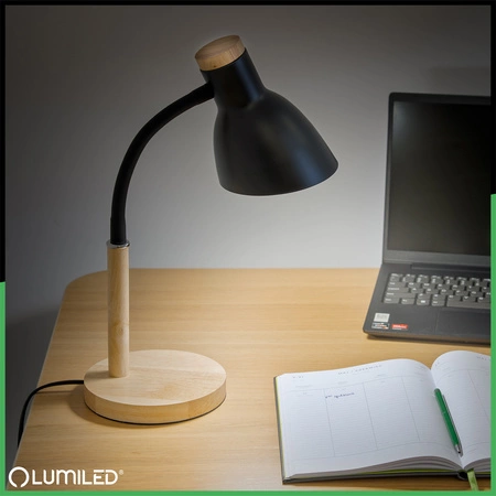 Schreibtischlampe Schule Zeichentisch Dekorativ E27 NIKO Schwarz Lumiled