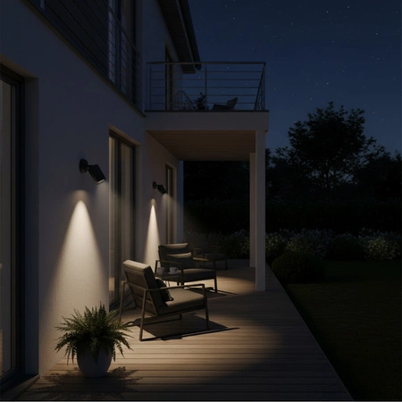 Gartenwandleuchte LED Strahler GU10 OLIMP Beweglich Schwarz 16cm - GOLDLUX (Polux)